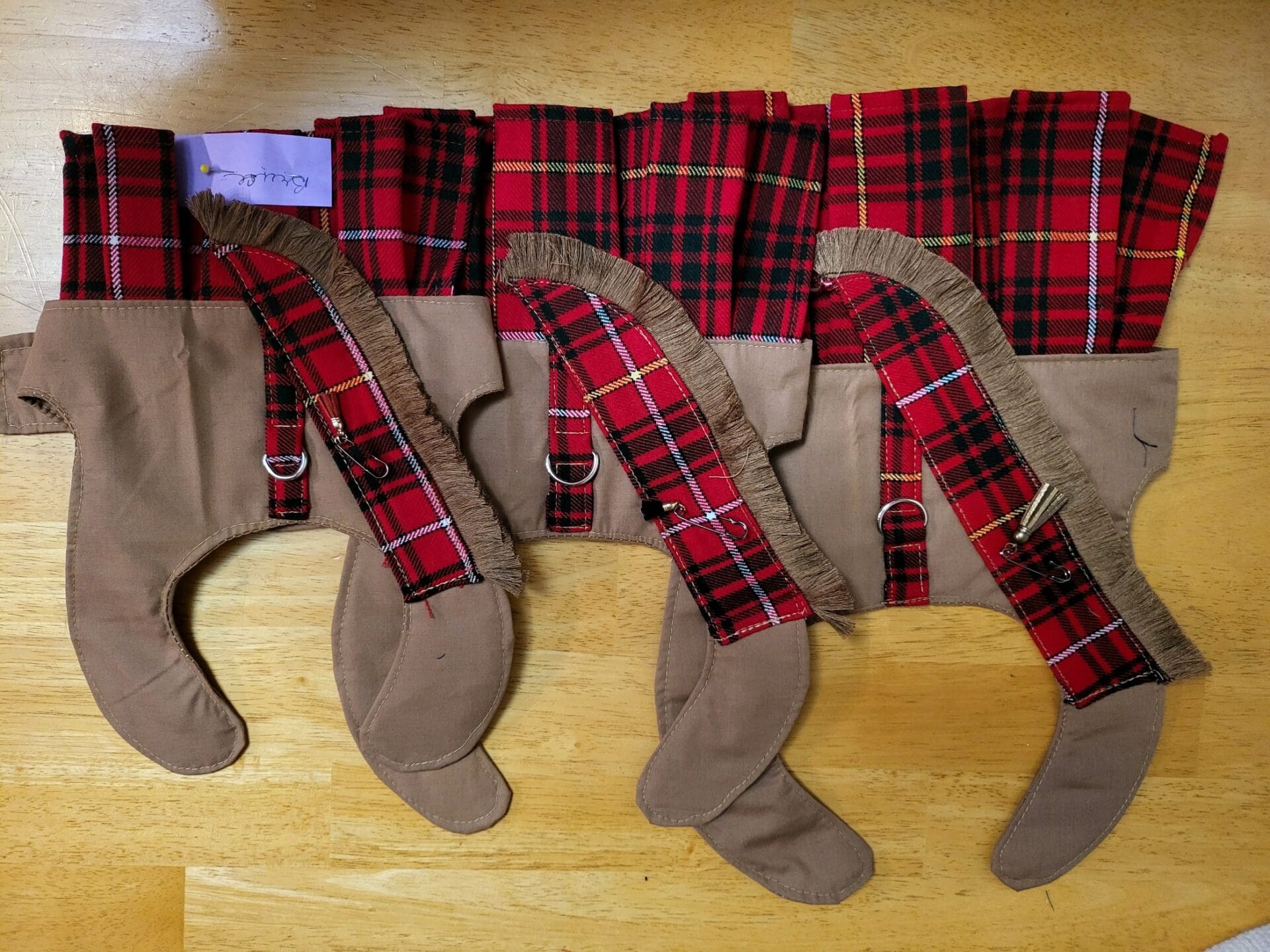 A table with several pairs of socks on it.