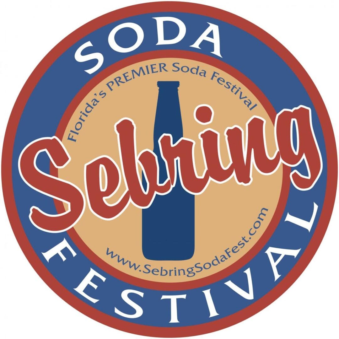 A blue and red logo for the soda festival.