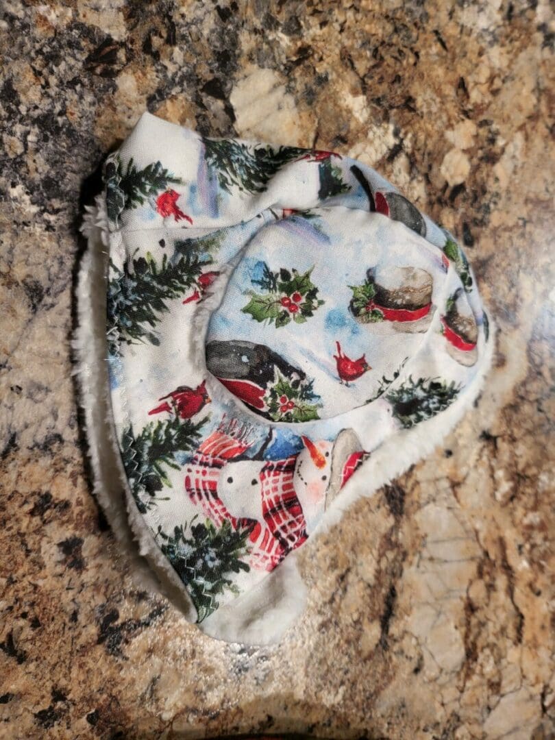 A piece of fabric sitting on top of a counter.